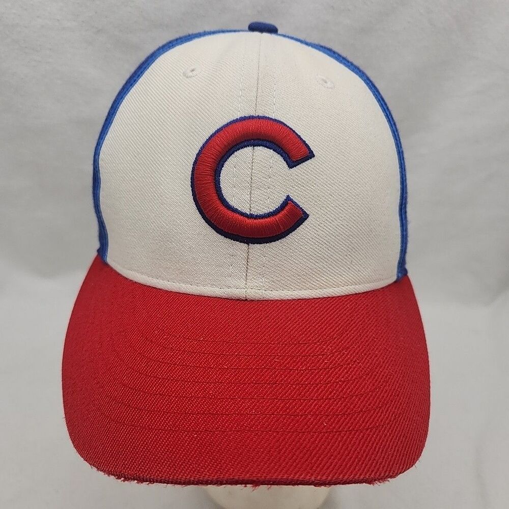 Cap Chicago Cubs 1957 Cooperstown Collection Red White Blue 7 1/8 15% Wool VTG